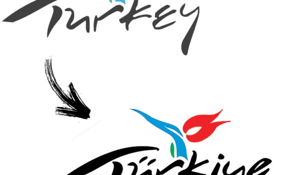Das alte und neue offizielle Türkei-Logo im Vergleich.