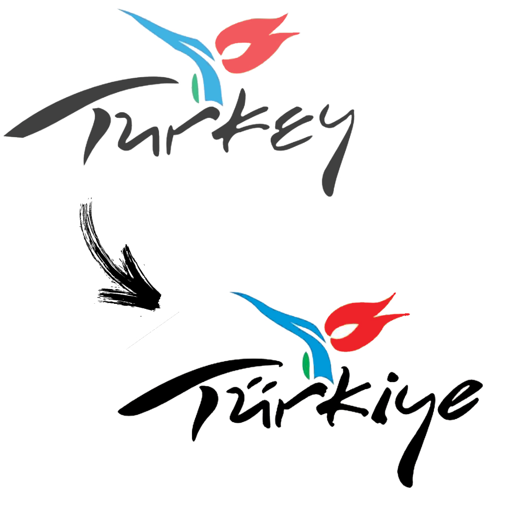 Das alte und neue offizielle Türkei-Logo im Vergleich.