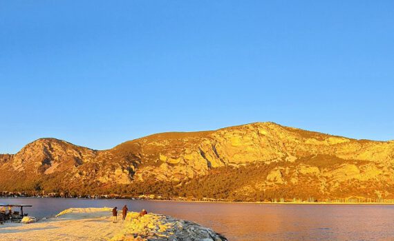 Ören-Milas, the sleeping woman in the colors of sunset